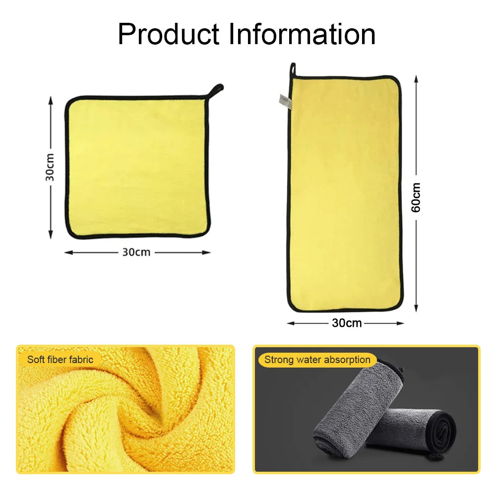 10-20PCS Car Nano Ultra Fiber Cloth Towel Microfiber Car Wash Towel Coral Fleece Towel Car Care Clean Cloth for Car Home Living