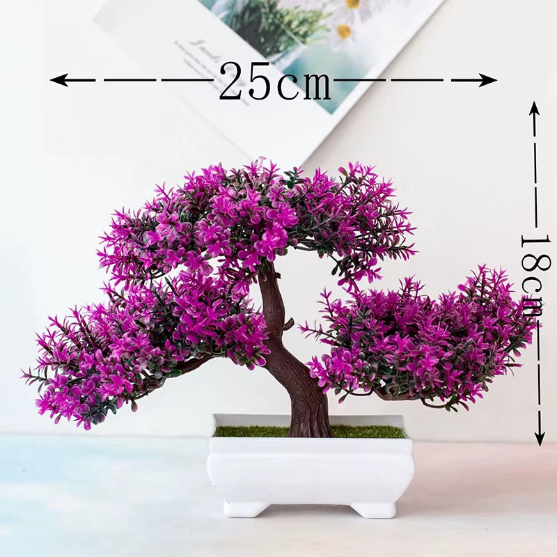1Pc Artificial Plants Bonsai Small Tree Pot Fake Plant Flowers Potted Ornaments for Garden Decor Home Room Table Decor