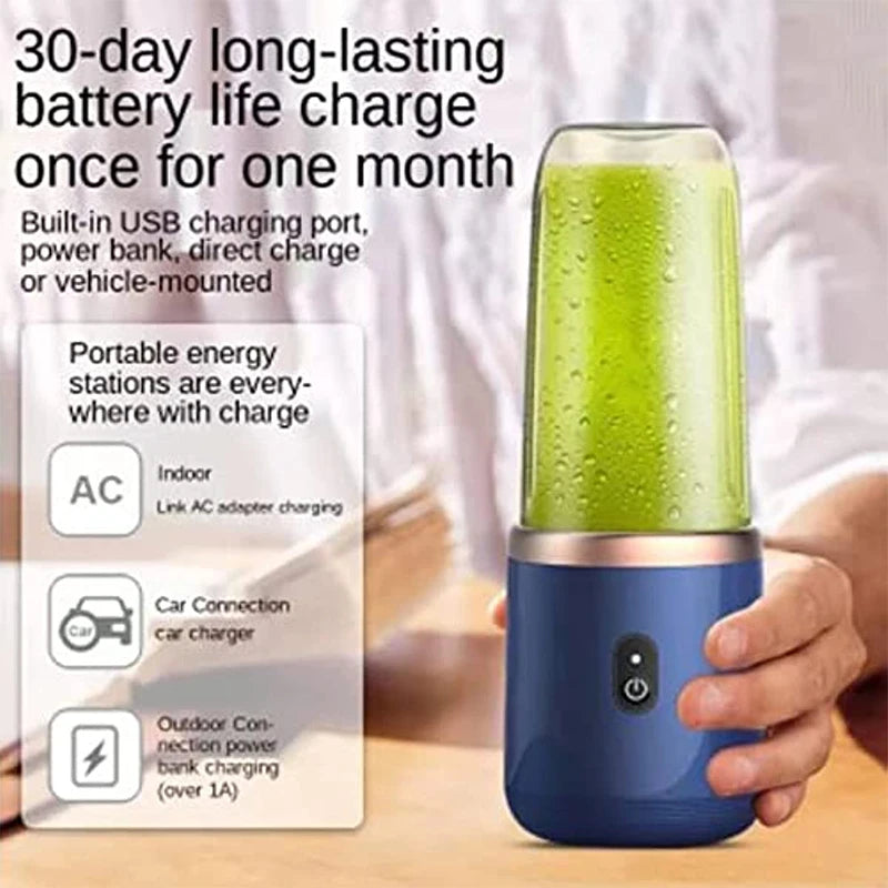 Portable Juicer Blender 400Ml Electric Fruit Juicer USB Charging Lemon Orange Fruit Juicing Cup Smoothie Blender Machine