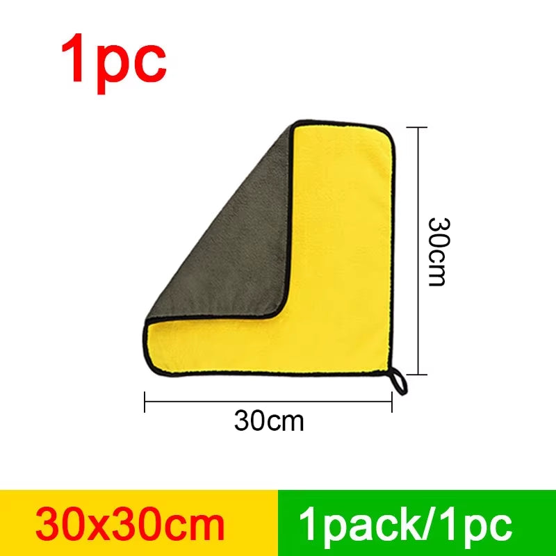SEAMETAL Microfiber Car Washing Towel 400GSM Double-Sided Coral Velvet Clean Towels High Water Absorption Car Wash Drying Cloth