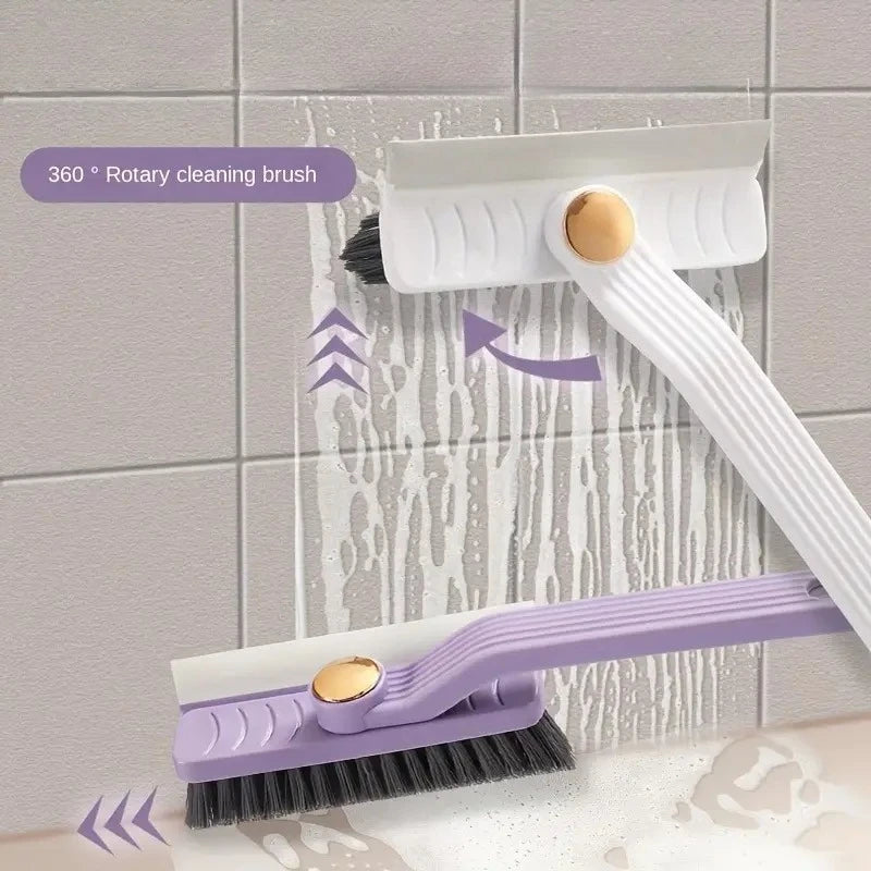 Multi-Purpose Tile Cleaning Brush, 360° Rotating Hard Bristle Scrubber for Bathroom & Kitchen Floors and Walls