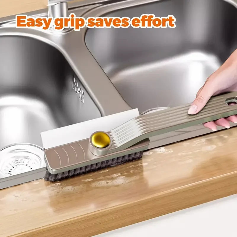 Multi-Purpose Tile Cleaning Brush, 360° Rotating Hard Bristle Scrubber for Bathroom & Kitchen Floors and Walls