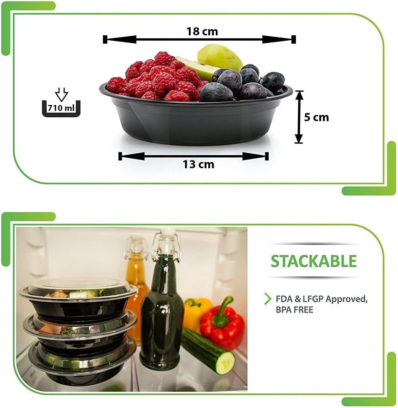 30 Pack Meal Prep Containers Reusable | Bpa-Free Plastic Meal Prep Containers - Airtight Lids, Microwave & Freezer Safe for Portion Control (30 -Pack, 24 Oz)