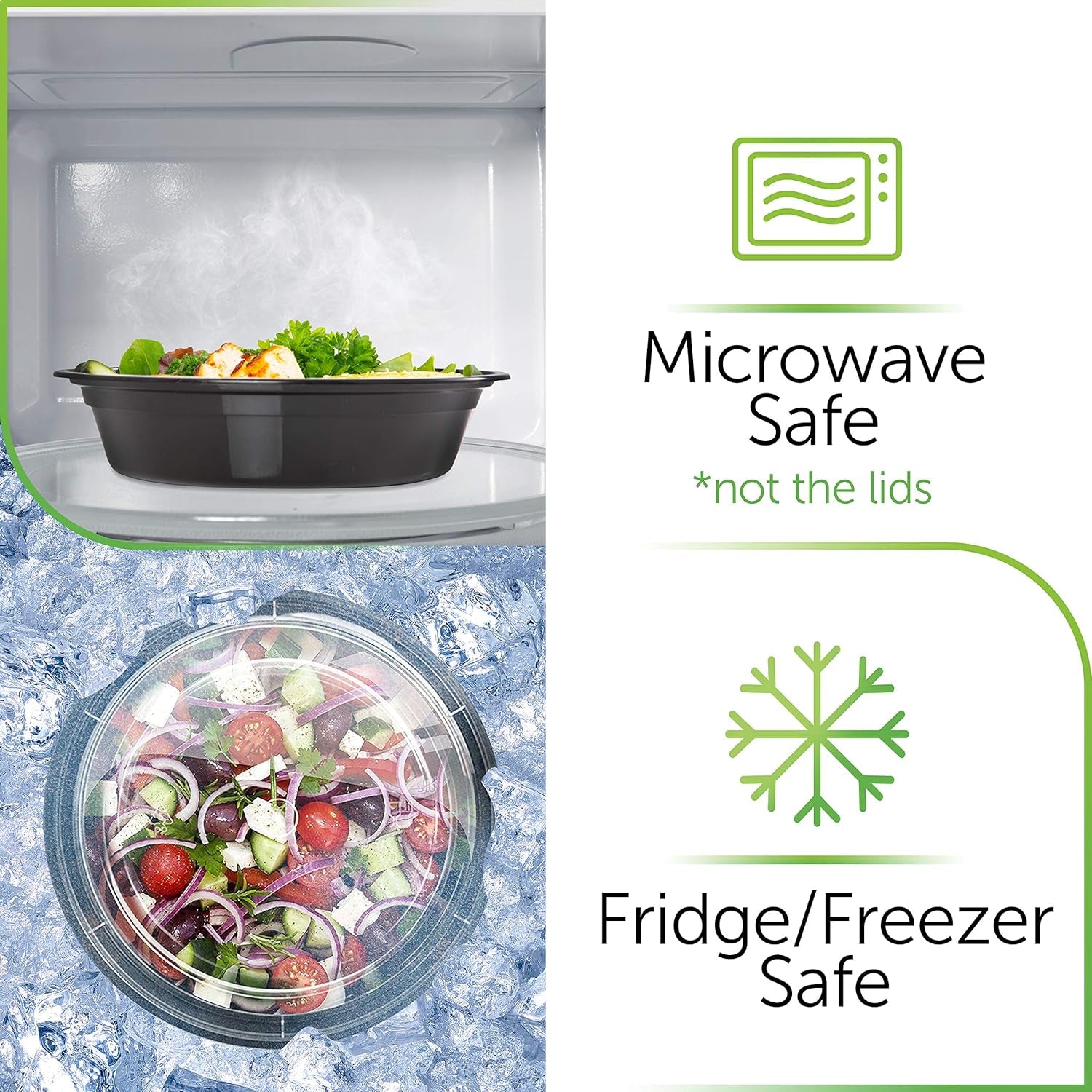30 Pack Meal Prep Containers Reusable | Bpa-Free Plastic Meal Prep Containers - Airtight Lids, Microwave & Freezer Safe for Portion Control (30 -Pack, 24 Oz)
