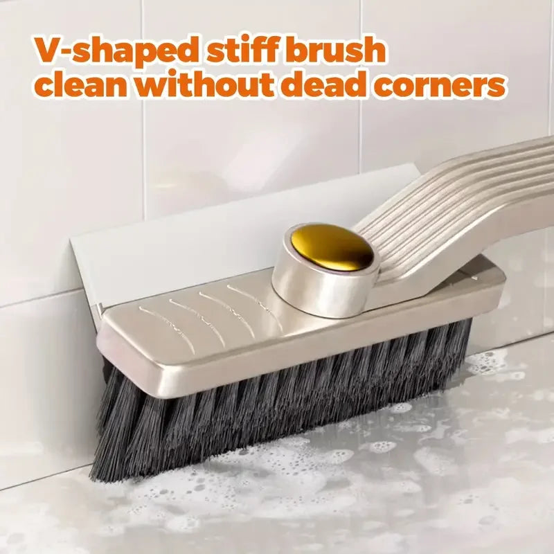 Multi-Purpose Tile Cleaning Brush, 360° Rotating Hard Bristle Scrubber for Bathroom & Kitchen Floors and Walls
