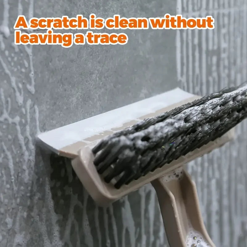 Multi-Purpose Tile Cleaning Brush, 360° Rotating Hard Bristle Scrubber for Bathroom & Kitchen Floors and Walls